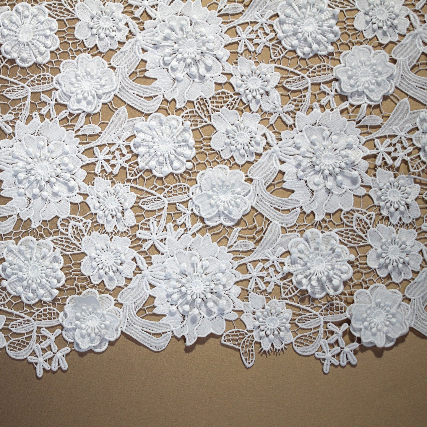 Macramé Lace with Raised Floral Motifs