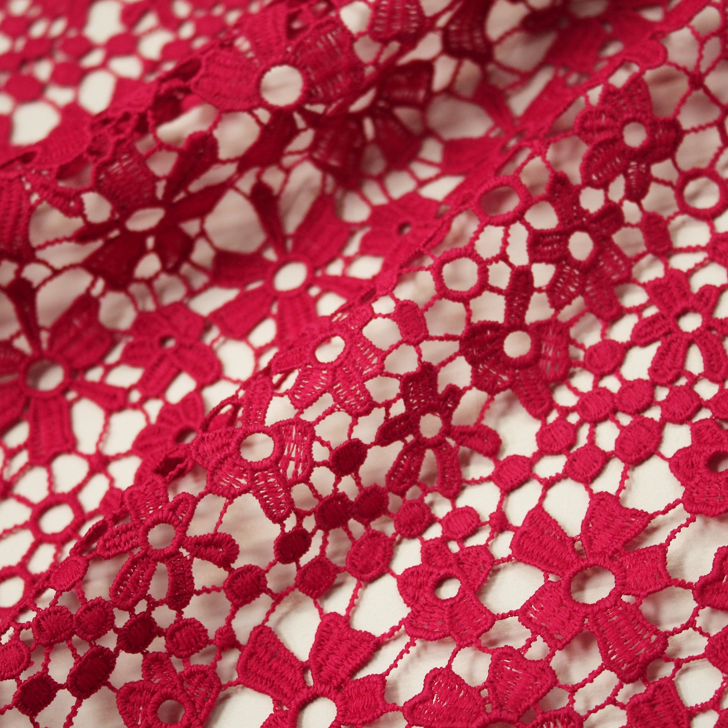Macramé Lace with Full Field Flowers