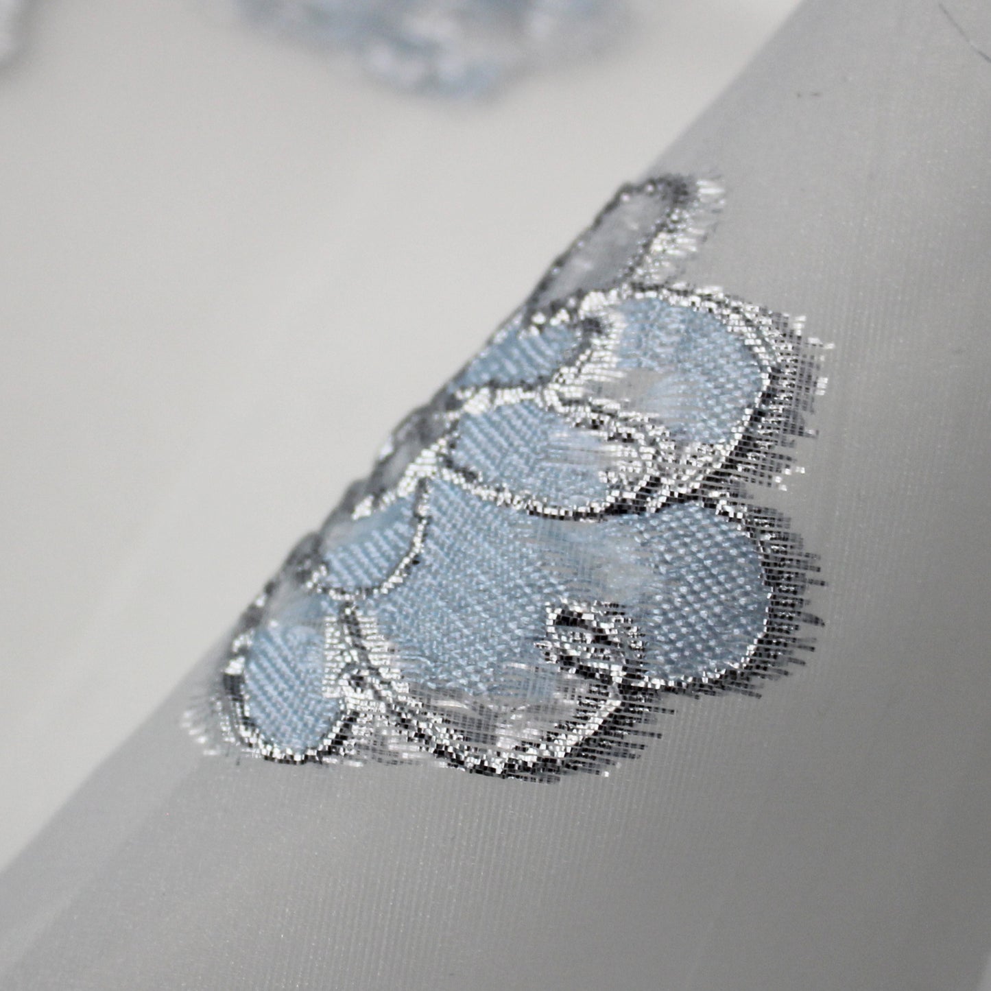 Tessuto Broccato con Base in Organza e Fiori Sparsi