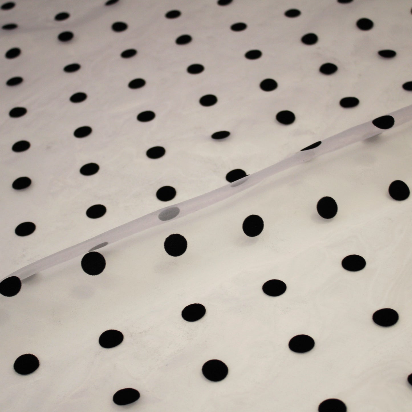 Tessuto Organza Flock Pois Grandi