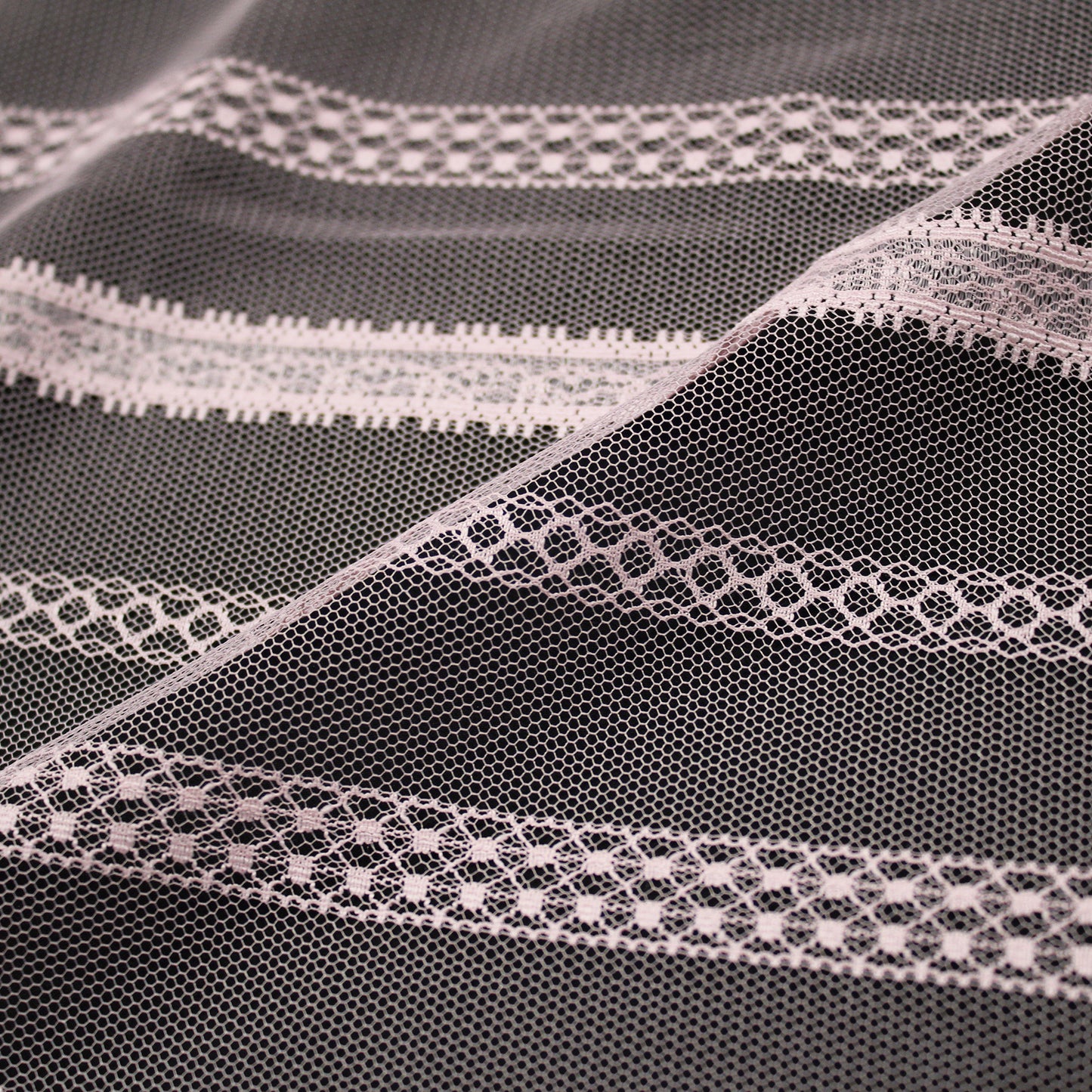 Tulle Ricamato Effetto Nastro