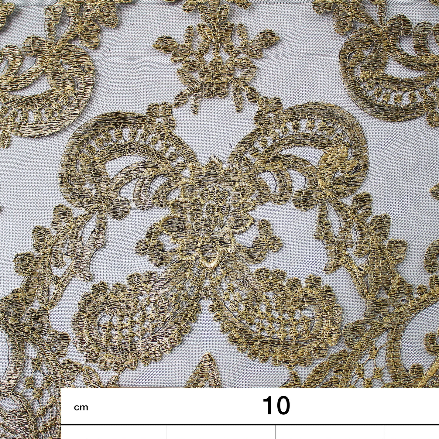 Embroidered Tulle with Lurex Arabesque Pattern