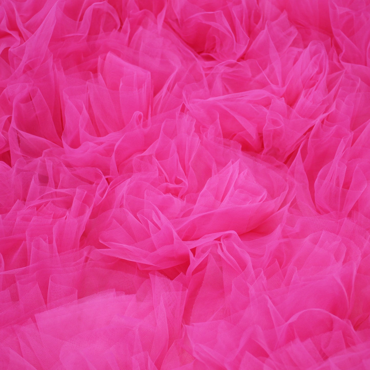 Tulle Ricamato con Fiori Grandi in Tulle 3D