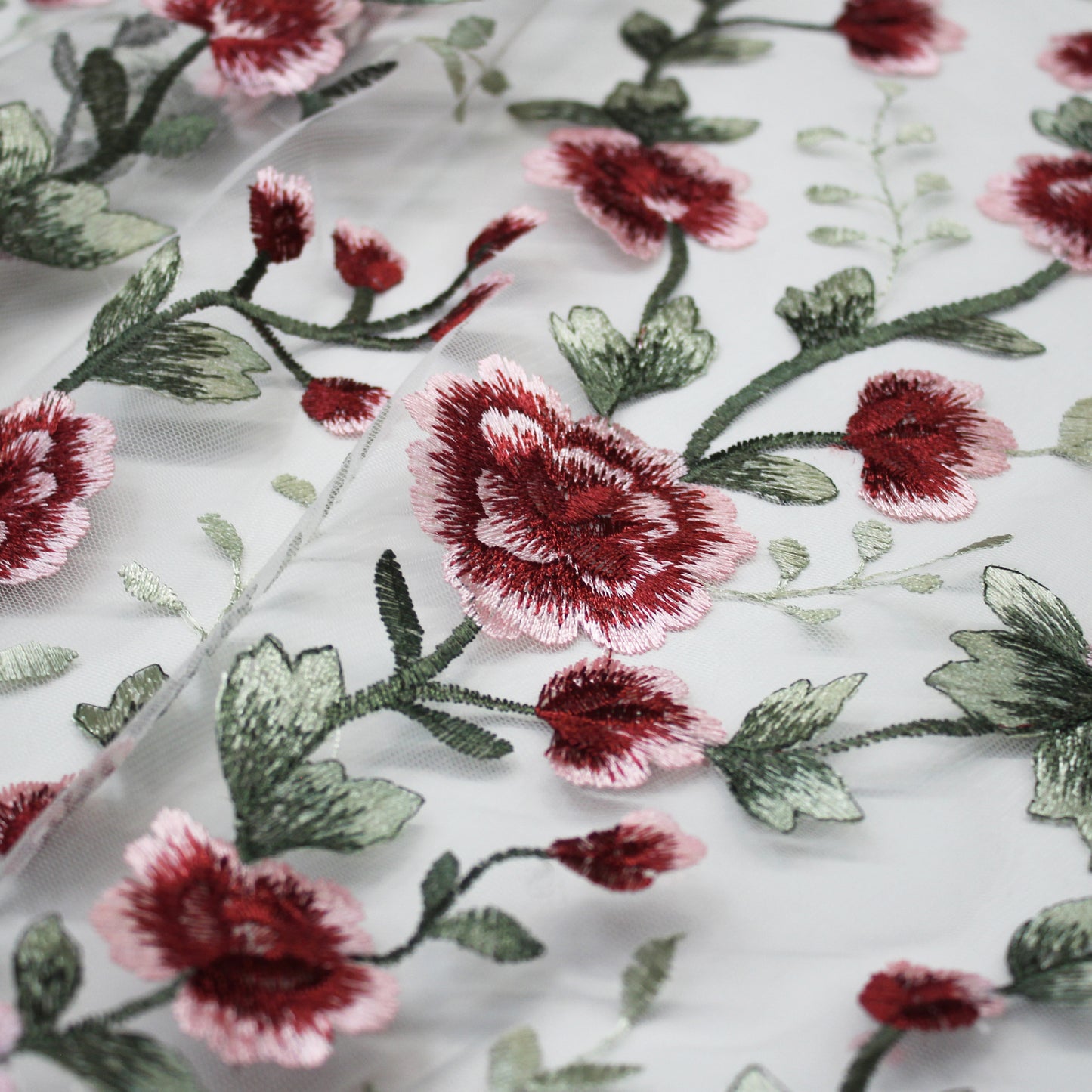 Embroidered Nude Tulle with Lurex Roses