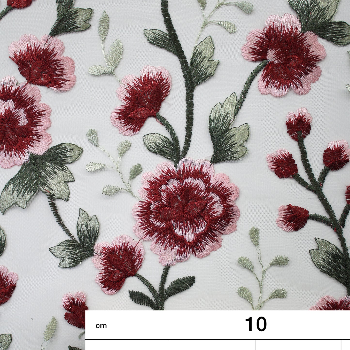 Embroidered Nude Tulle with Lurex Roses