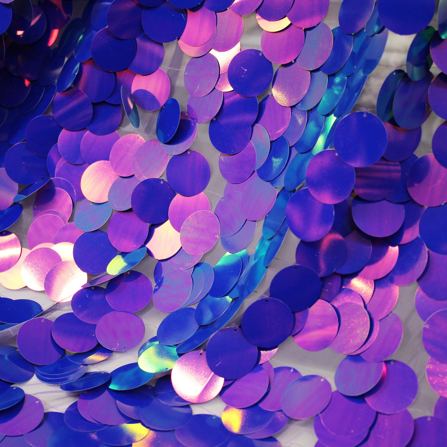 Sequin Embroidered Tulle with Large Paillettes in Cascading Design