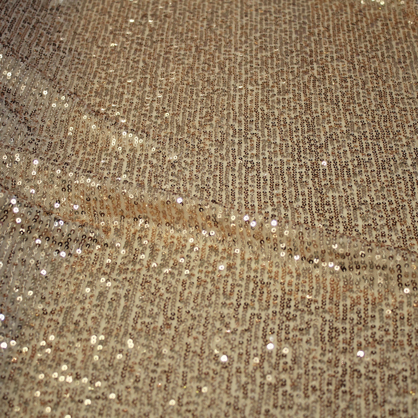 Tulle Ricamato con Paillettes Tono su Tono a Campo Pieno