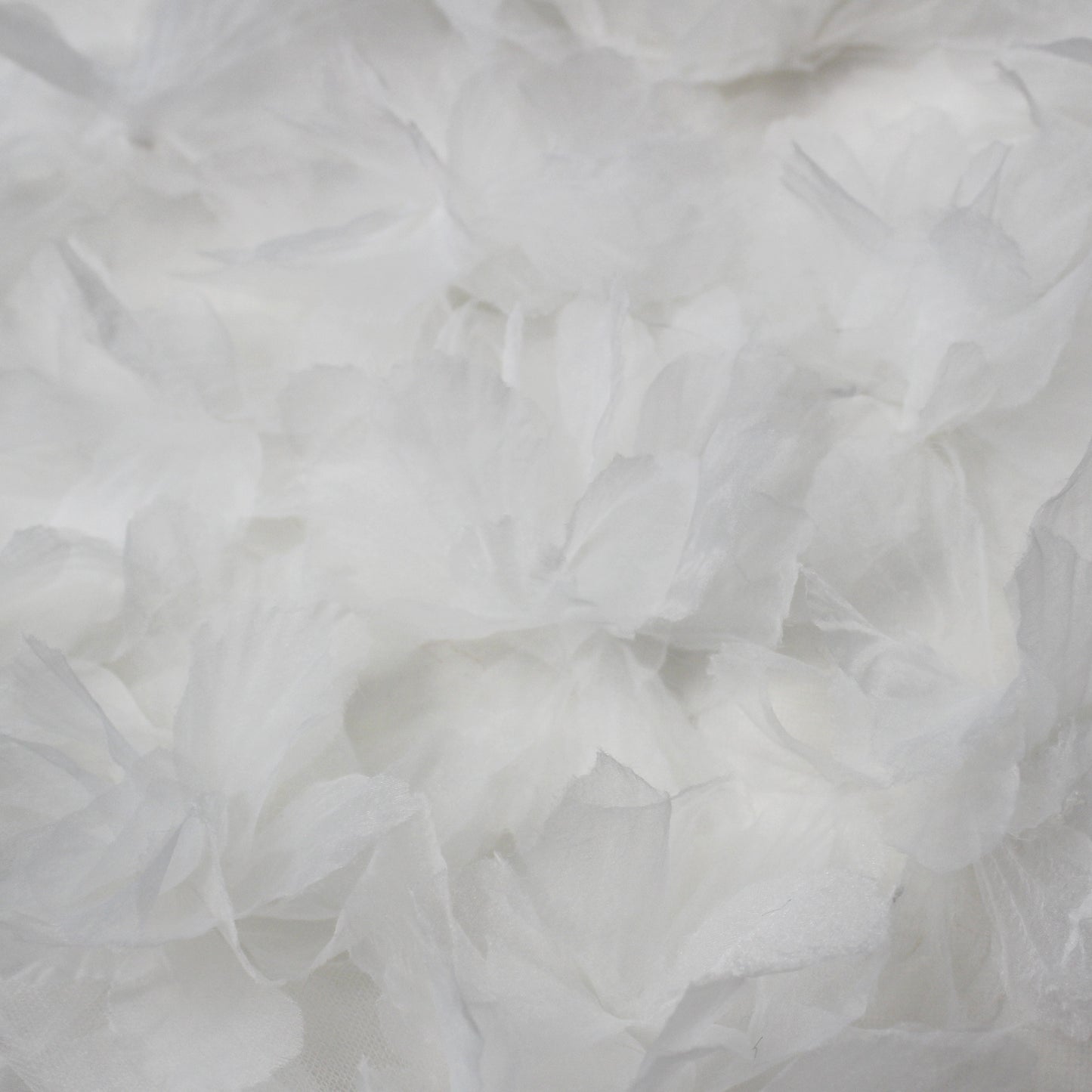 Tulle Ricamato con Petali di Fiori in Organza Multicolor