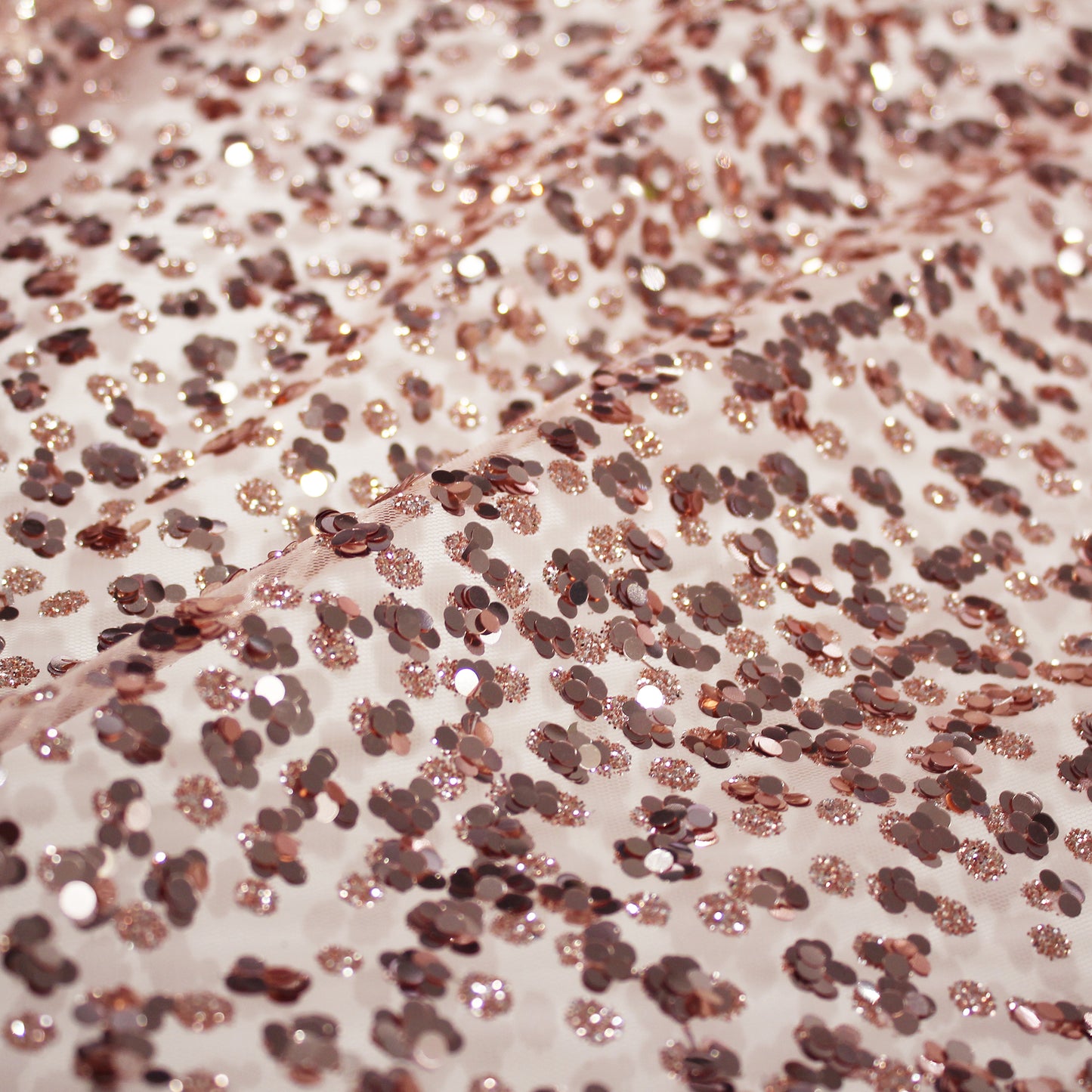 Embroidered Tulle with Glitter Polka Dots and Sequins