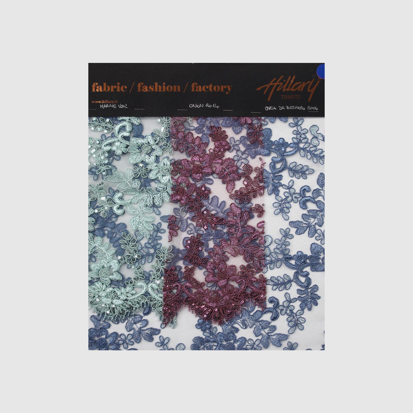 Cartella Tulle Ricamato Rebrodato con Paillettes