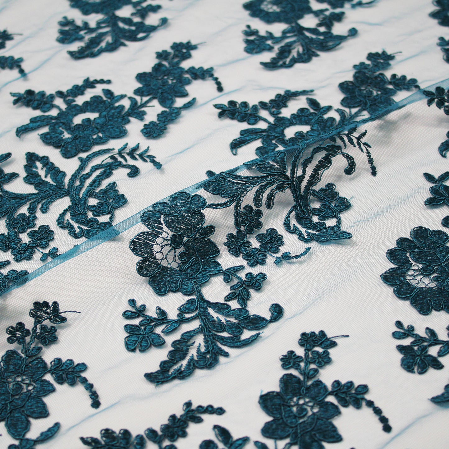 Embroidered Tulle with Rebrodée
