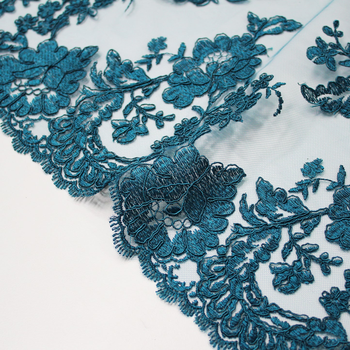 Embroidered Tulle with Rebrodée