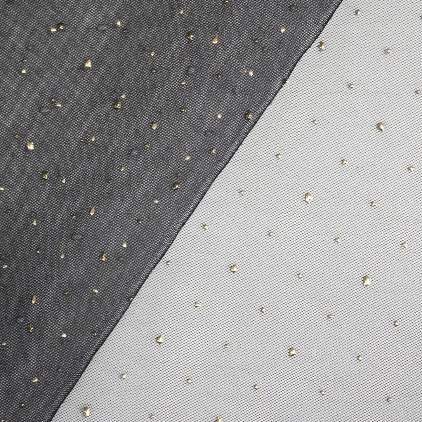 Tulle Ricamato Strass Effetto Pois