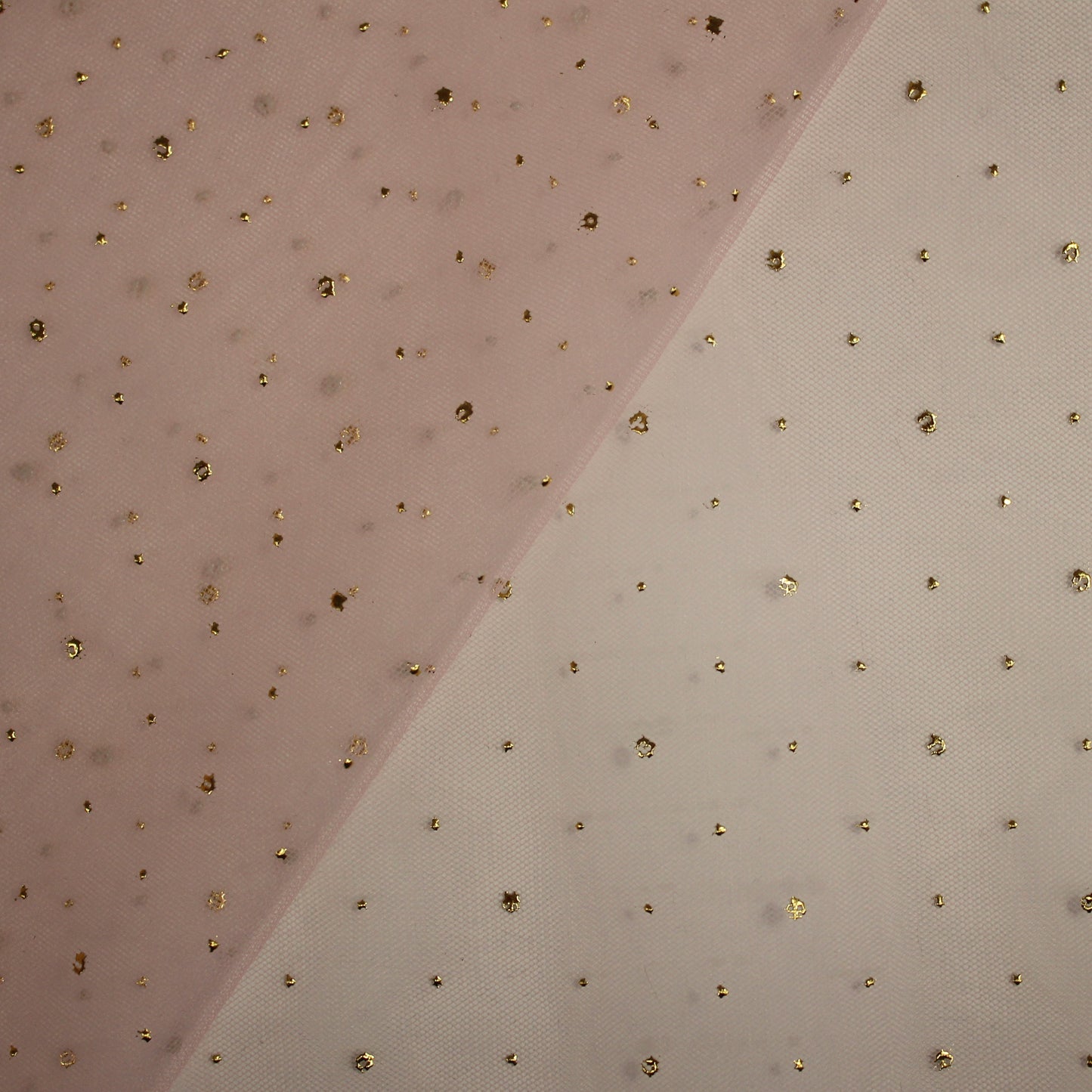 Tulle Ricamato Strass Effetto Pois