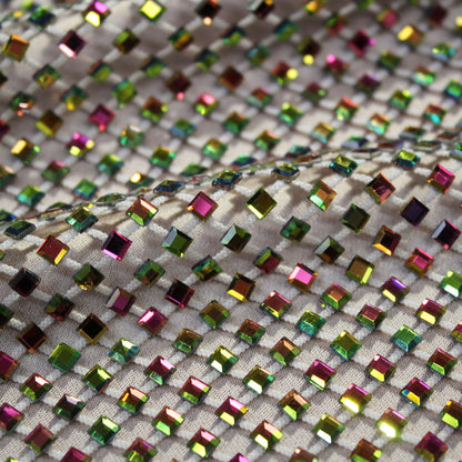 Rete con Strass Quadrati arcobaleno