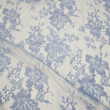 Double Border Chantilly Lace with Flowers (Available in 3m Pieces)