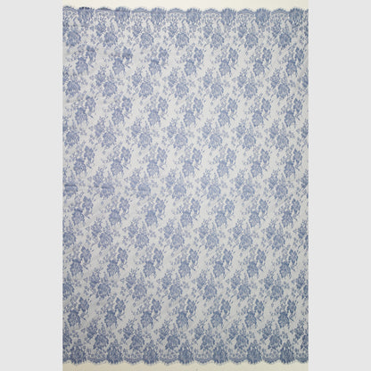 Double Border Chantilly Lace with Flowers (Available in 3m Pieces)