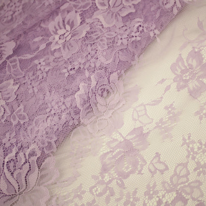 Double Border Chantilly Lace with Flowers (Available in 3m Pieces)