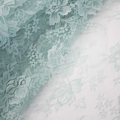 Double Border Chantilly Lace with Flowers (Available in 3m Pieces)
