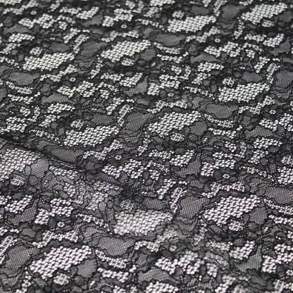 Elasticized Chantilly Lace with Wave Effect and Little Flowers
