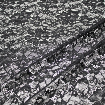 Elasticized Chantilly Lace with Flowers