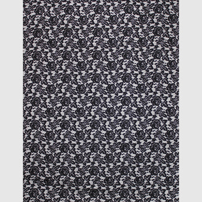 Elasticized Black Chantilly Lace with Flowers