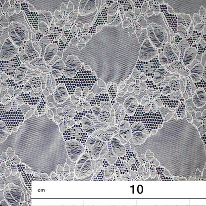 Elasticized Chantilly Lace with Roses and Flower Petals