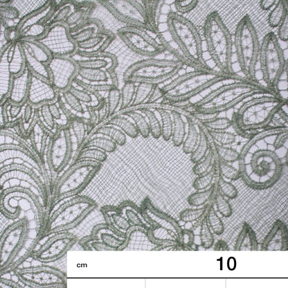 Double Border Embroidered Lace with Flowers and Leaves