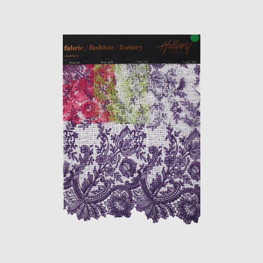 Double Border Embroidered Lace with Flowers Sample