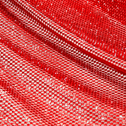 Rete Stretta con Strass Tondi Piccoli Tono su Tono