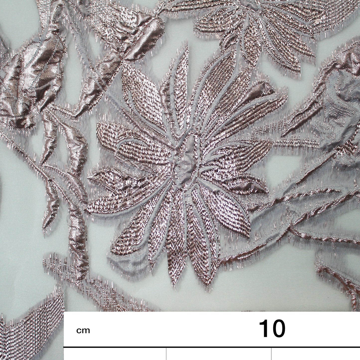 Tessuto Broccato con base in Organza e Fiori