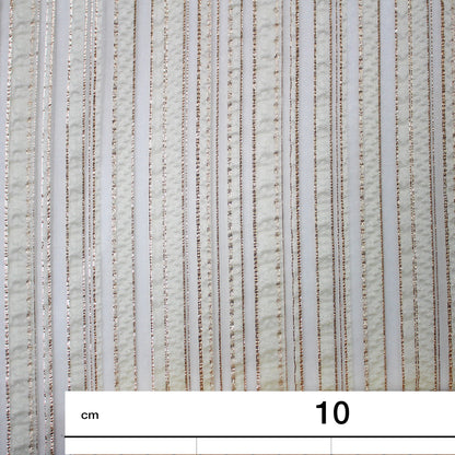 Tessuto Broccato con base in Organza e Motivo a Fasce e Linee Regolari