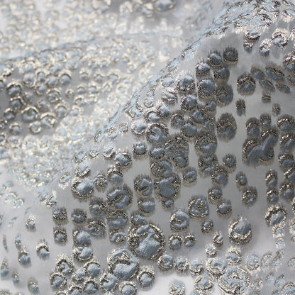 Tessuto Broccato con Effetto Pelle di Leopardo