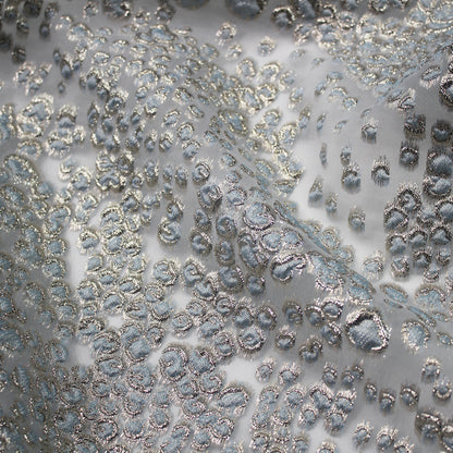 Tessuto Broccato con Effetto Pelle di Leopardo