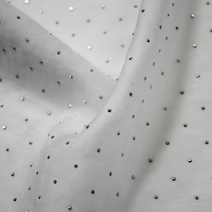 Tissue Gauze with Checkered Weave and Strass
