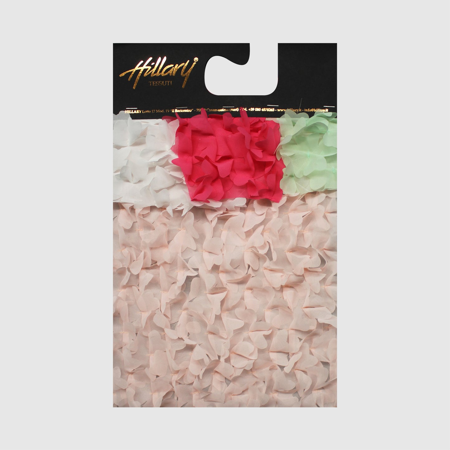 Embroidered Georgette with 3D Flowers and Petals Sample