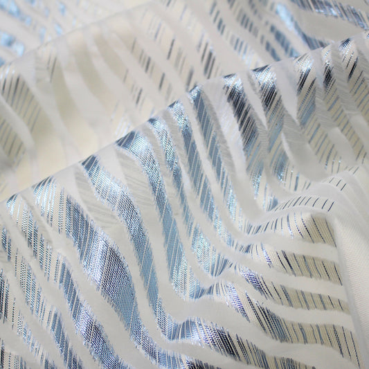 Tessuto Organza Fil Coupe con Motivo Zebrato