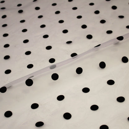 Tessuto Organza Flock Pois Grandi