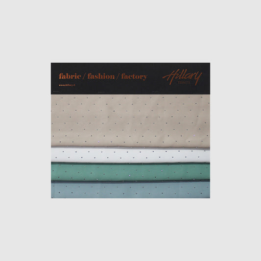 Satin Fabric with Silver Strass Sample