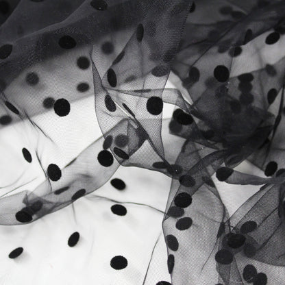 Tulle Flock Pois Grandi