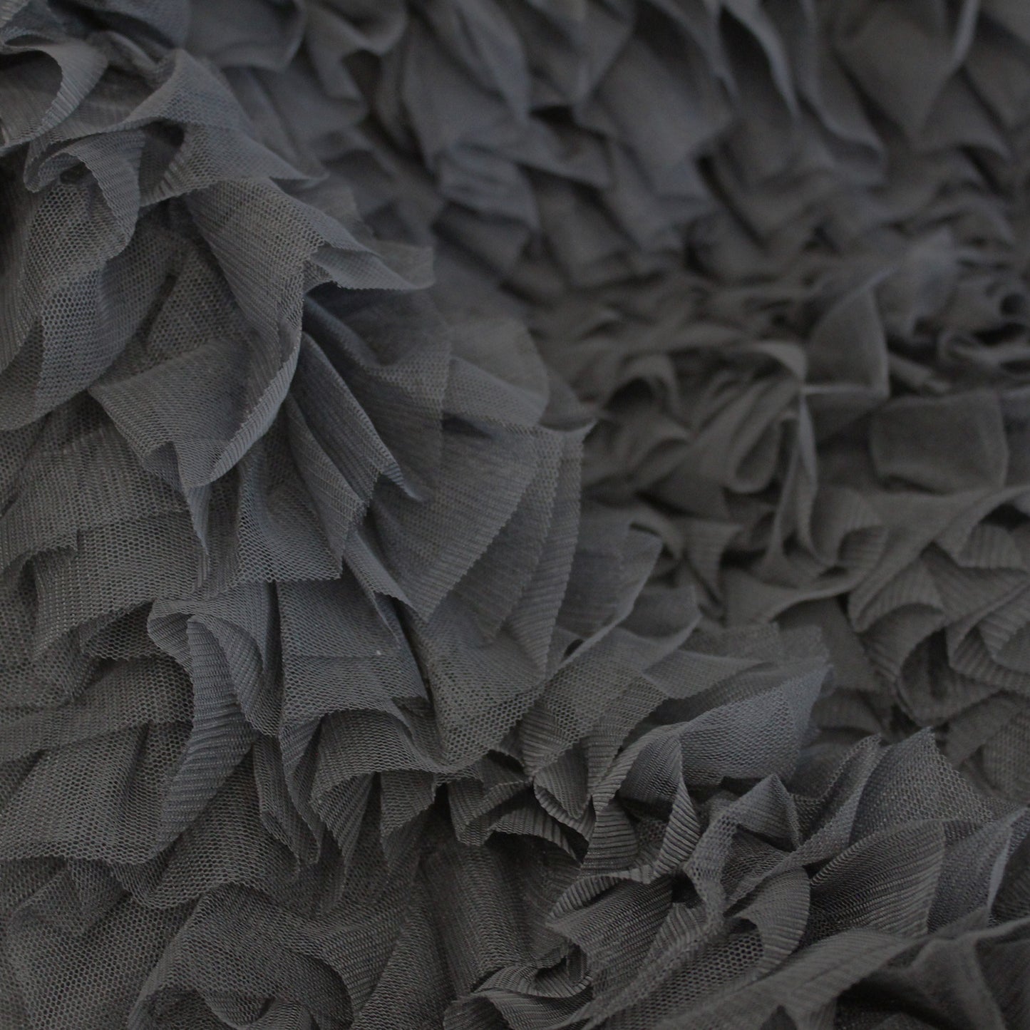 Embroidered Tulle with Ruffles and Flounces
