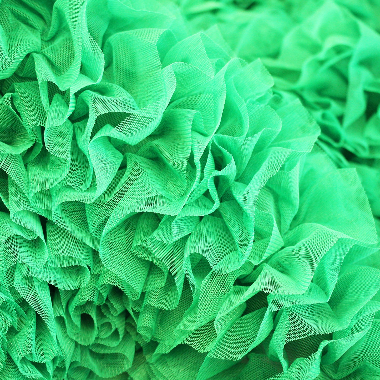 Embroidered Tulle with Ruffles and Flounces