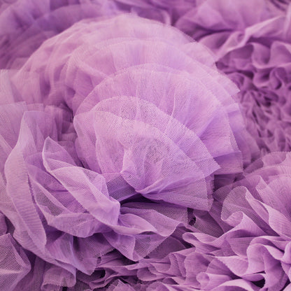 Embroidered Tulle with Ruffles and Flounces