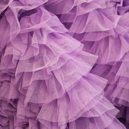 Embroidered Tulle with Ruffles and Flounces
