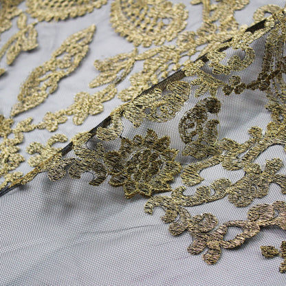 Embroidered Tulle with Lurex Arabesque Pattern