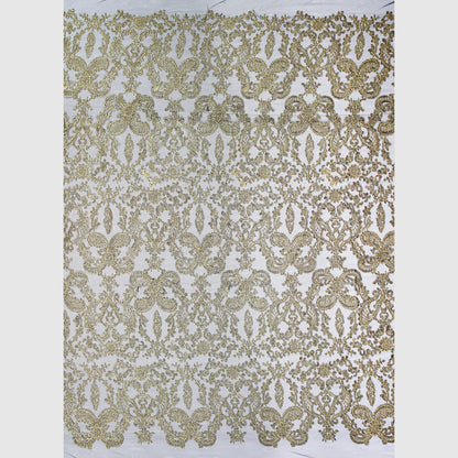 Embroidered Tulle with Lurex Arabesque Pattern