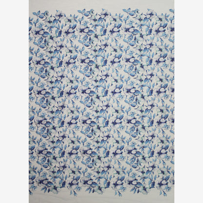 Embroidered Tulle with Printed Floral Thread