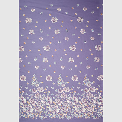 Embroidered Tulle with Printed Thread and Degradé Flowers