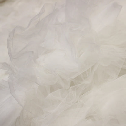 Tulle Ricamato con Fiori Grandi in Tulle 3D