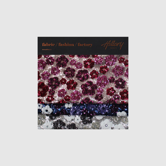 Sequin Embroidered Tulle with Full Coverage and Multicolor Flowers Sample